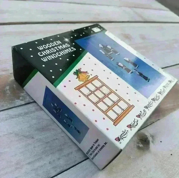 Vintage Wooden Christmas Windchimes Santa Clause Christmas Decor Fabri-Centers - Picture 8 of 9